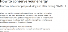 How to conserve your energy: Practical advice for people during and after having COVID-19